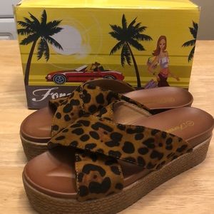 Brand New Cheetah Platform Sandals by Forever